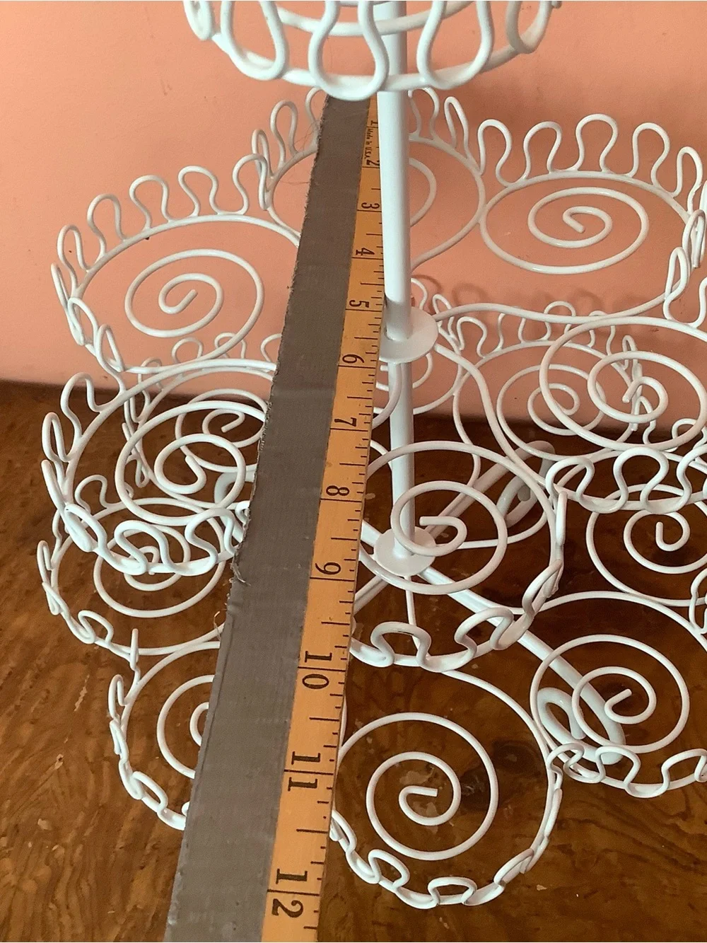 3 Tier Cupcake Muffin Tree Stand Display Holds 18 White Metal Design 20 X 11